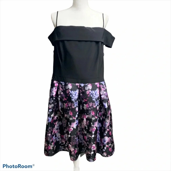 Morgan & Co size 24 formal dress black/purple - Picture 1 of 12